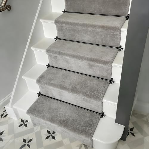Black Stair Rods for Carpet Runners - 42" (3pcs) Durable Metal Stair Rods Hardware for Securely Holding Carpet on Stairs - Perfect for Home Decor and Renovation
