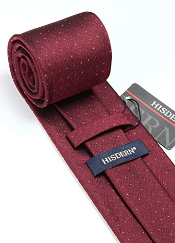 Image of HISDERN Ties for Men Solid Houndstooth Neckties Handkerchief Formal Business Tie & Pocket Square Set Wedding Party