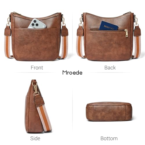 Image of Leather Crossbody Purse for Women Crossbody Bag for Daily Travel | Trendy Vegan Leather Medium Crossbody Purse with Adjustable Strap Women's Hobo Shoulder Handbags for Work