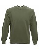  Fruit of the Loom Sweatshirt mit Raglanärmeln, Flaschengrün – Größe XXL