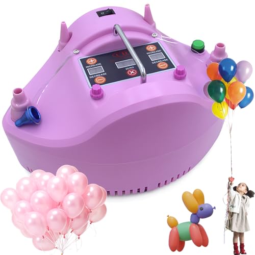 Elektryczna pompka powietrza 1200 W, podwójna dysza z cyfrowym timerem i przełącznikiem nożnym, do balonów, dekoracji imprezowych i ślubnych