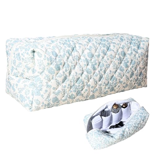 **Design grazioso e pratico:** Caratterizzata da un delicato motivo floreale blu su sfondo bianco, questa borsa da viaggio per strumenti per capelli aggiunge un tocco allegro alla tua routine e funge da soluzione di archiviazione altamente funzionale.