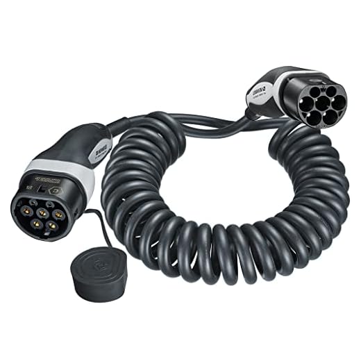 Mennekes 36292 - E-Auto Ladekabel 4,0 m spiralisiert, kurz - Mode 3 Typ 2 20A 3PH Spiral-Ladekabel mit 11 kW Ladeleistung