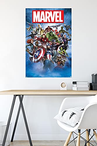 Poster Marvel Comics grand format 56x86 cm avec pince murale