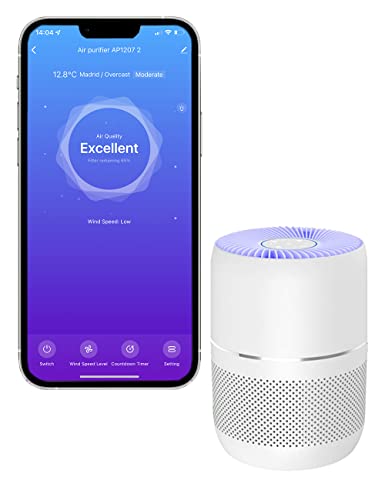 Purificateur d'air filtre Hepa, H13 30m² CADR 125m³/h. Purificateur Wi-Fi compatible APP Smart Life, Alexa & Google Home Élimine les allergènes, la fumée, les agents biologiques et l'aromathérapie Cover