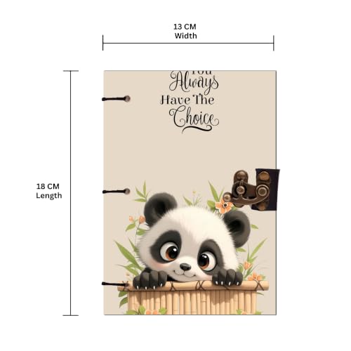 Image of Panda Choice Diary Notebook 7x5 Inch 160 Pages Unruled Journal for Notes