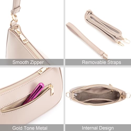 Image of Shoulder Bag for Women Retro Vegan Leather Classic Clutch Tote HandBags Purses with Zipper Closure