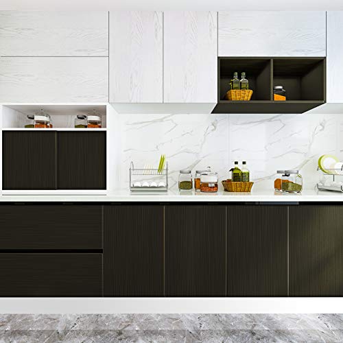 Veelike Bronze Black Brushed Stainless Steel Contact Paper 15.74"X354.33" Rust Resistance Waterproof Removable Peel And Stick Wallpaper For Metal Surface Kitchen Cabinet Refrigerator Elevator Door #TOP5