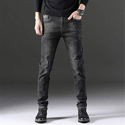 Andongnywell Men's Slim-fit Stretch Athletic-fit Pocket Jeans Man's Skinny-fit Straight Leg Denim Pants Trousers2