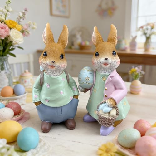 Figura Decorativa de Conejo en Resina para Pascua miniatura 6