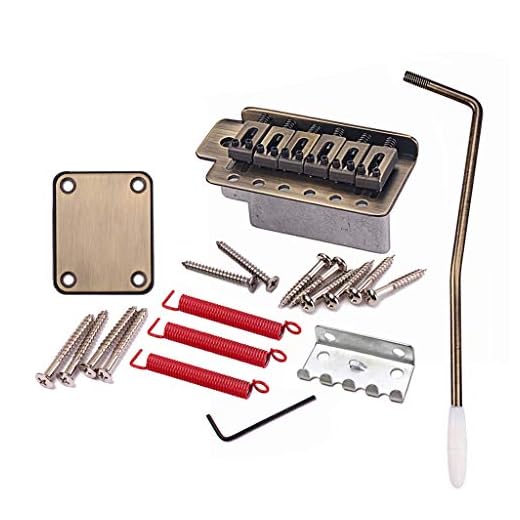 Alnicov Puente de trémolo para guitarra eléctrica con placa de cuello para reemplazo de guitarra Strat ST