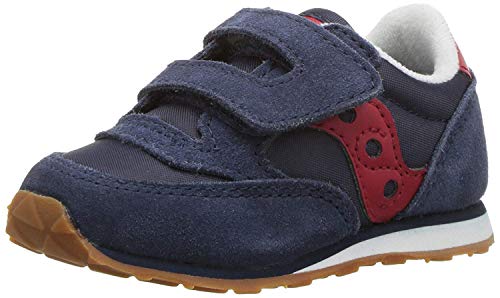 Saucony Boy's Baby Jazz Hook & Loop Sneaker, Navy RED, 7 Wide Toddler