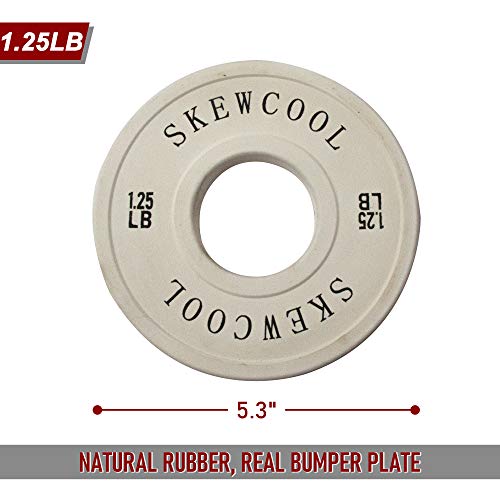 Skewcool Olympic Fractional Plates 1.25Lb 2.5Lb 5Lb Set Rubber Coated Fractional Change Plates 2-Inch Color Weight Plates For Strength Training Weight Loss Sold In Pairs #TOP1