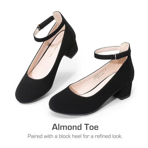 DREAM PAIRS Girls Dress Shoes Chunky High Heels Ankle Strap Party Wedding Princess Pump for Little Big Kid4