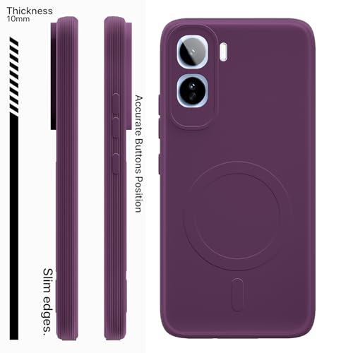 Image of Pikkme Back Cover for Vivo T5 Pro 5G Soft Matte Silicone Mag-Safe Design (Mag-Safe Not Support) Camera Protection | Slim Fit Bumper Cover (Purple)