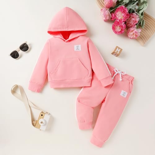 YOUNGER TREE Toddler Baby Clothes Girl Boy Fall Winter Outfits Long Sleeve Hoodie Top and Long Sweatpants Set Sweatsuit2