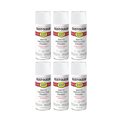 Image of Rust-Oleum 401642-6PK Stops Rust Spray Paint, 12 oz, Matte White, 6 Pack