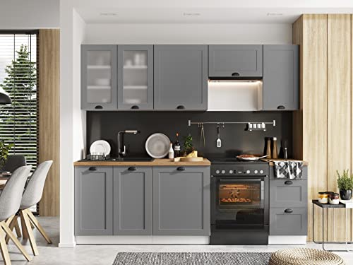 Landhausküche Adele Küchenzeile Einbauküche 240 cm, 7-teilig mit SoftClose Schubladen - Image 5