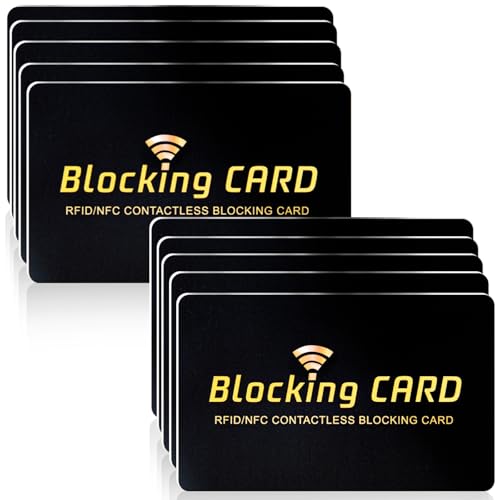 Linmxiy RFID Blocking Card 10 pack,One Card Protects Entire Wallet,RFID/NFC Contactless Bank Debit...