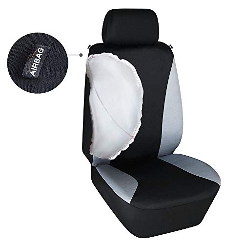 Elantrip Waterproof Front Car Seat Covers Set Universal Fit Bucket Seat Protector Airbag Compatible For Cars Suvs Trucks Vans, Gray And Black 2 Pcs #TOP3