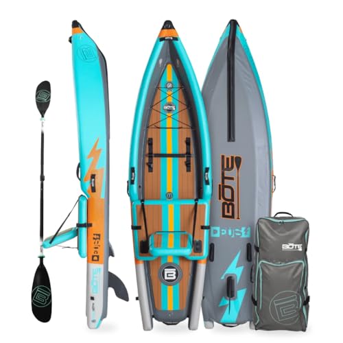BOTE Deus Aero Inflatable MagnePod Compatible Kayak for Adults Kids Includes Travel Bag 1 Person...