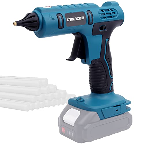 Cevhzoe Cordless Glue Gun, Full Size Hot Glue Gun for Makita 18V Lithium-Ion Battery with 20Pcs 0.43