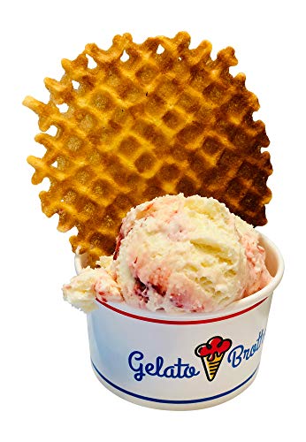 Ice Cream Cone Alternative Waffle Cone Chips - European Style Handmade Brodallion THIN & CRISPY for Coffee, Tea, Ice Cream or Gelato not a Pizzelle