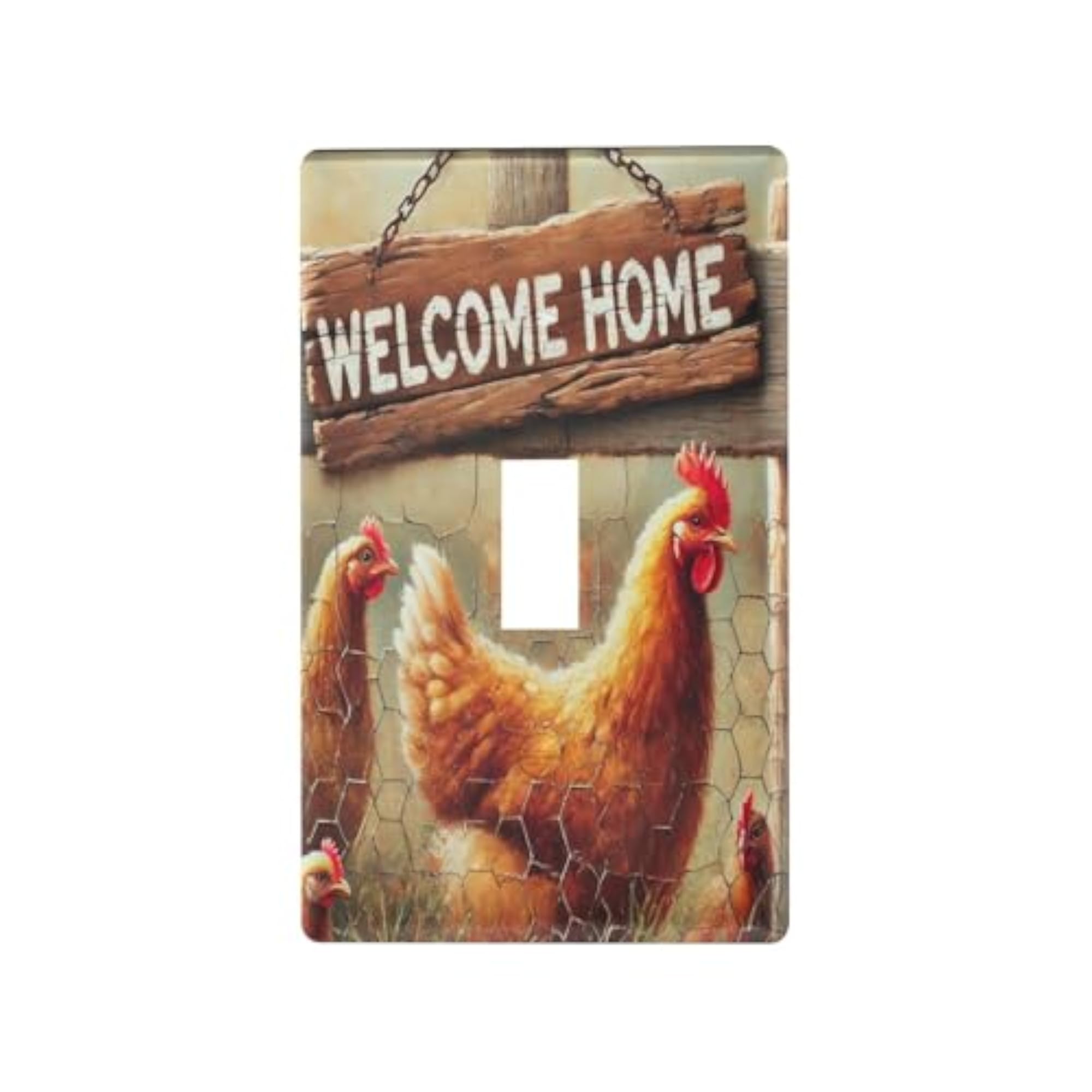 Hens Farmhouse Fence Light Switch Cover Decorative Wall Plate