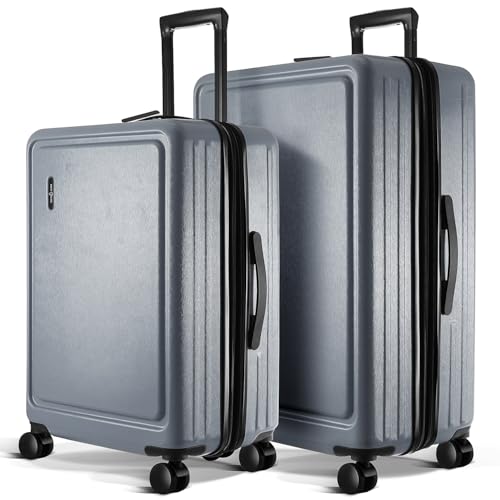 Image of Luggage Sets 2 Piece, 24 Inch Suitcase and 28 Inch Luggage with Spinner Wheels, Durable Hard Shell Suitcase Set, Expandable Travel Suitcases with Wheels, Grey