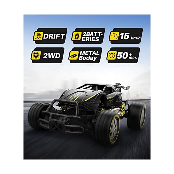 DODOELEPHANT Ferngesteuertes Auto, Spielzeug aus Metall 1/20 Remote Control RC Car Crawler Buggy Drift 15KM/H 2.4GHz All Terrain 2WD 2X Batterien Geschenk für Kinder by – Bild 4