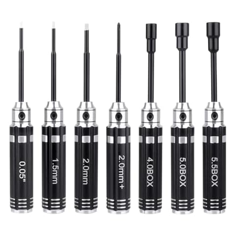 GoHobby Multi-Size RC Screwdrivers Set Hex Nut Phillips Driver RC Tools for Axial SCX24 Traxxas TRX4M Losi Mini-T 2.0 Wltoys Tamiya HSP HPI 1/24 1/18 RC Crawler Truck Buggy Models Cover