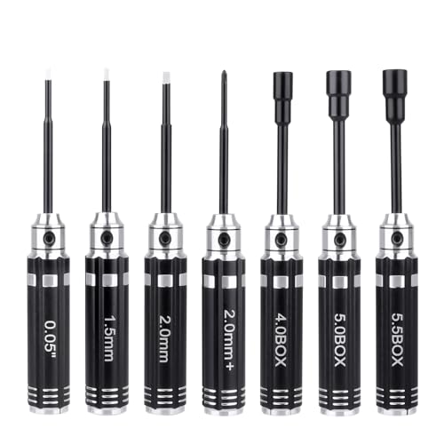 GoHobby Multi-Size RC Screwdrivers Set Hex Nut Phillips Driver RC Tools for Axial SCX24 Traxxas TRX4M Losi Mini-T 2.0 Wltoys Tamiya HSP HPI 1-24 1-18 RC Crawler Truck Buggy Models