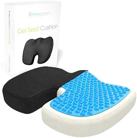 Gel Seat Cushion with Premium Memory Foam Orthopedic U Cooling Car Cushion Office Chair Cushions for Pain Relief - Ergonomic Coccyx Cushion Butt Pillow Office Desk Accessories/car Accessories