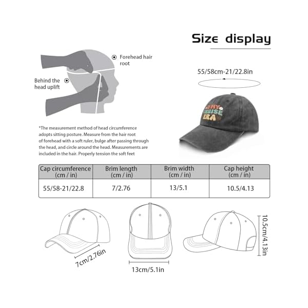 In my cruise era caps mens hat pigment black womens sun hat gifts for women golf hat