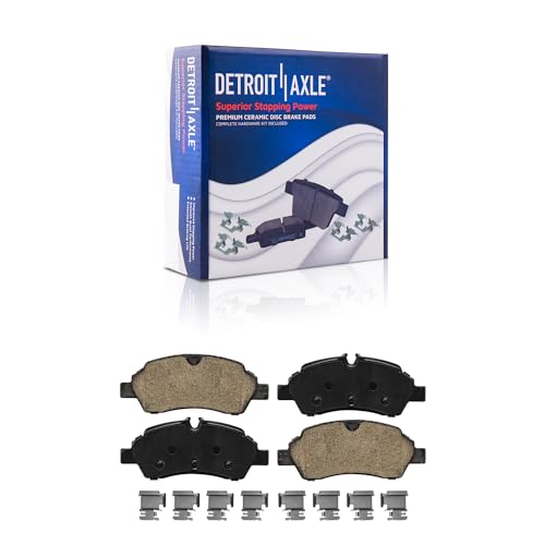 Image of Detroit Axle - Rear Brake Kits for 2015-2021 Ford Transit-150 2015-2020 Transit-250 2015-2019 Transit-350, Disc Brake Rotors Ceramic Brake Pads 2016 2017 2108 Replacement