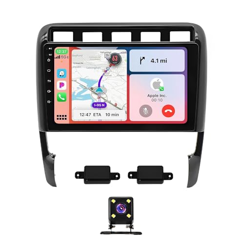 2+32G Android 13 Car Stereo Radio for Porsche Cayenne 2002-2010, 9 Inch Touch Screen Wireless Carplay Android Porsche Cayenne Head Unit Radio Upgrade Bluetooth GPS FM/RDS Radio AHD Backup Camera
