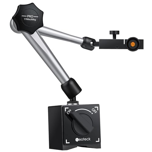 Neoteck Soporte Magnético Flexible Base magnética para Indicador de Dial Digital en Acero Soporta Fuerza Máxima 80KG Soporte de Reloj Flexible Esfera de Brazo Palanca con Interruptor ON/OFF