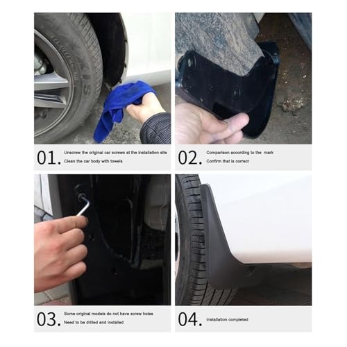 Guardabarros para coche contra salpicaduras Tesla Modelo Y Juniper 2025 kit de 4 piezas 7