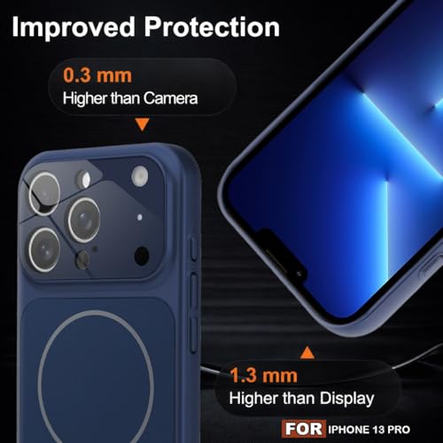 Image of SHINESTAR iPhone 13 Pro Case - Premium Shockproof Protective Cover, Wireless Charging Compatible, Slim & Durable Luxury Back Cover with Camera Protection (Blue)
