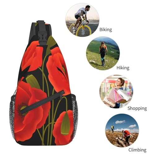 Mochila cruzada urbana para mujer y hombre negra miniatura 5