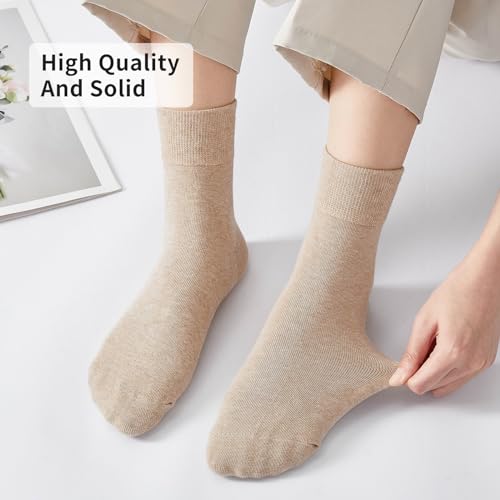 Image of J-BOX Crew Socks for Women Casual Cotton Socks Soft Breathable Dress Socks 10 Pairs
