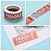 Henalog Fragile Stickers - Handle with Care, Bold Red and White, 250-Pack Fragile Stickers for Moving Shipping Labels, Mailing Supplies
