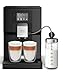 Krups Intuition Preference EA8738 Cafetera superautomática, pantalla táctil color, máquina de café con indicadores lumínicos, 11 bebidas personalizables, 8 recetas personalizadas, Color Negra
