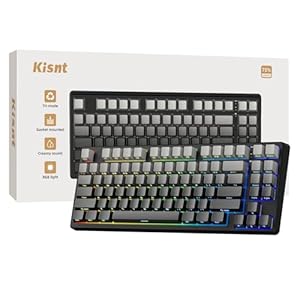 Teclado mecánico inalámbrico, sonido cremoso montado en junta, Bluetooth/2.4GHz/USB-C, teclas PBT impresas laterales con retroiluminación RGB, intercambiables en caliente, diseño compacto del 75% para