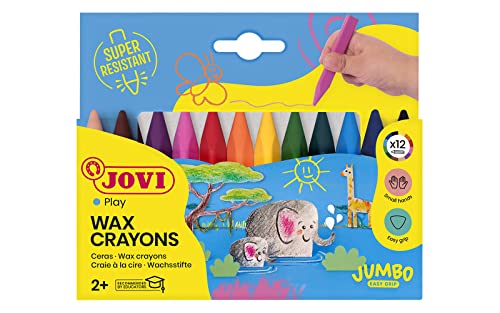 Jovi - Ceras triangulares Triwax, estuche de 12 unidades, multicolor, super resistentes, no manchan (973/12) Cover