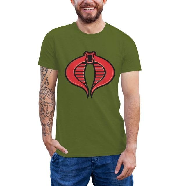 GenericTops & T Shirt - Gi Joes T Shirt COBRAs Blacks And Red Badge T-Shirt Man Cute Tee Shirt Graphic Cotton Short Sleeve Fashion Tshirt (Armys Green 5XL)