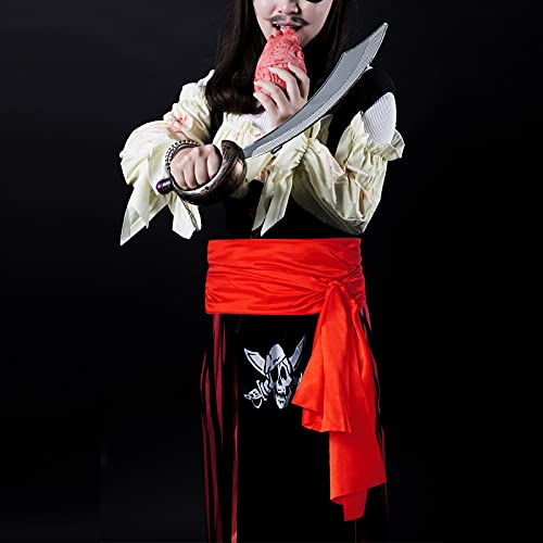 Dxhycc Satin Pirate Sash Pirate Medieval Renaissance Large Sash Halloween Costume Waist Sash Belt