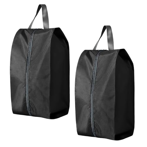 2 Piezas Bolsa Zapatos Viaje, 39cm Bolsas de Almacenamiento Zapatillero Resistente al Agua Organizador de Bolsa para Guardar Zapatos para Zapatillas Deporte Accesorios de Viaje (Negro)