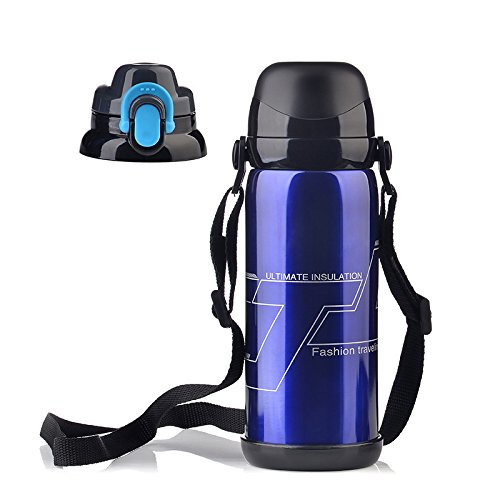 JIUJ Sports Water Bottle,Stainless Steel Insulated Drinking Bottle 800 ml, Leak-Proof Vacuum Flask, BPA-Free with Screw Cap Large Capacity Insulated Bottle for Sports