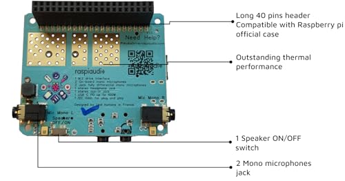 Image of Audio DAC Hat Sound Card (Pi Audio Drive) for Raspberry PI4 All Models Pi Zero / Pi3 / Pi3B / Pi3B+ / Pi2 / Better Quality Than USB